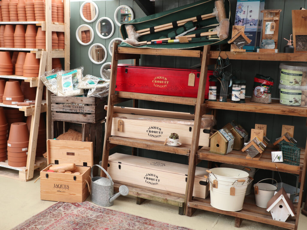 Garden games and bird feeders in The Shop.
