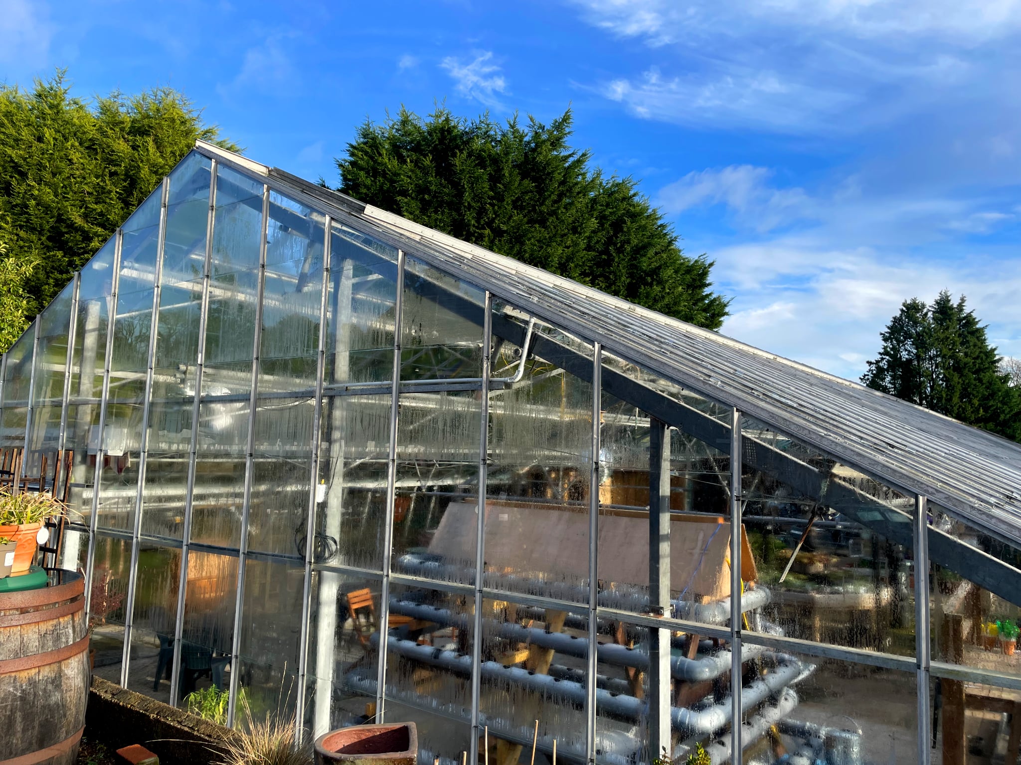 Babylon Greenhouse in the sunshine