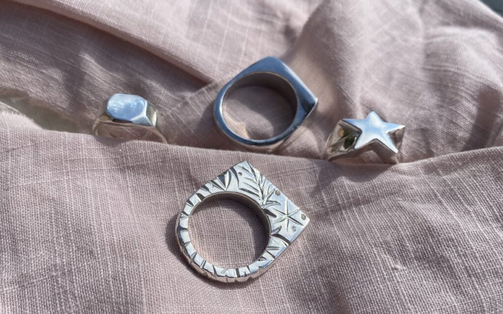 Alice Ashton silver rings.