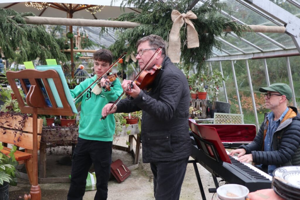 The house band playing