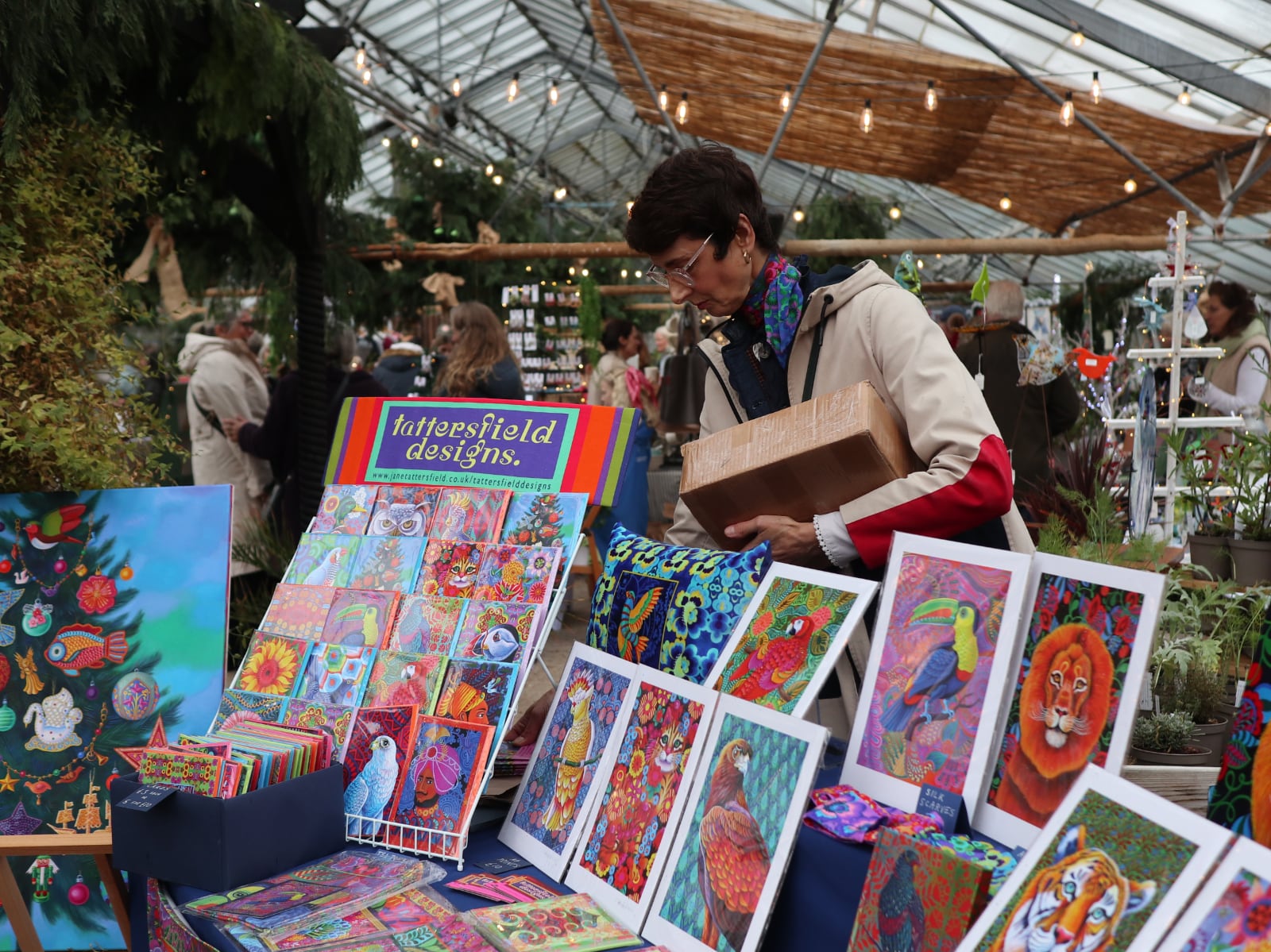 The very colourful stall from Tattersfield designs.